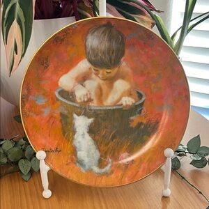 Bathtime Visitor Vintage Plate by Thornton Utz